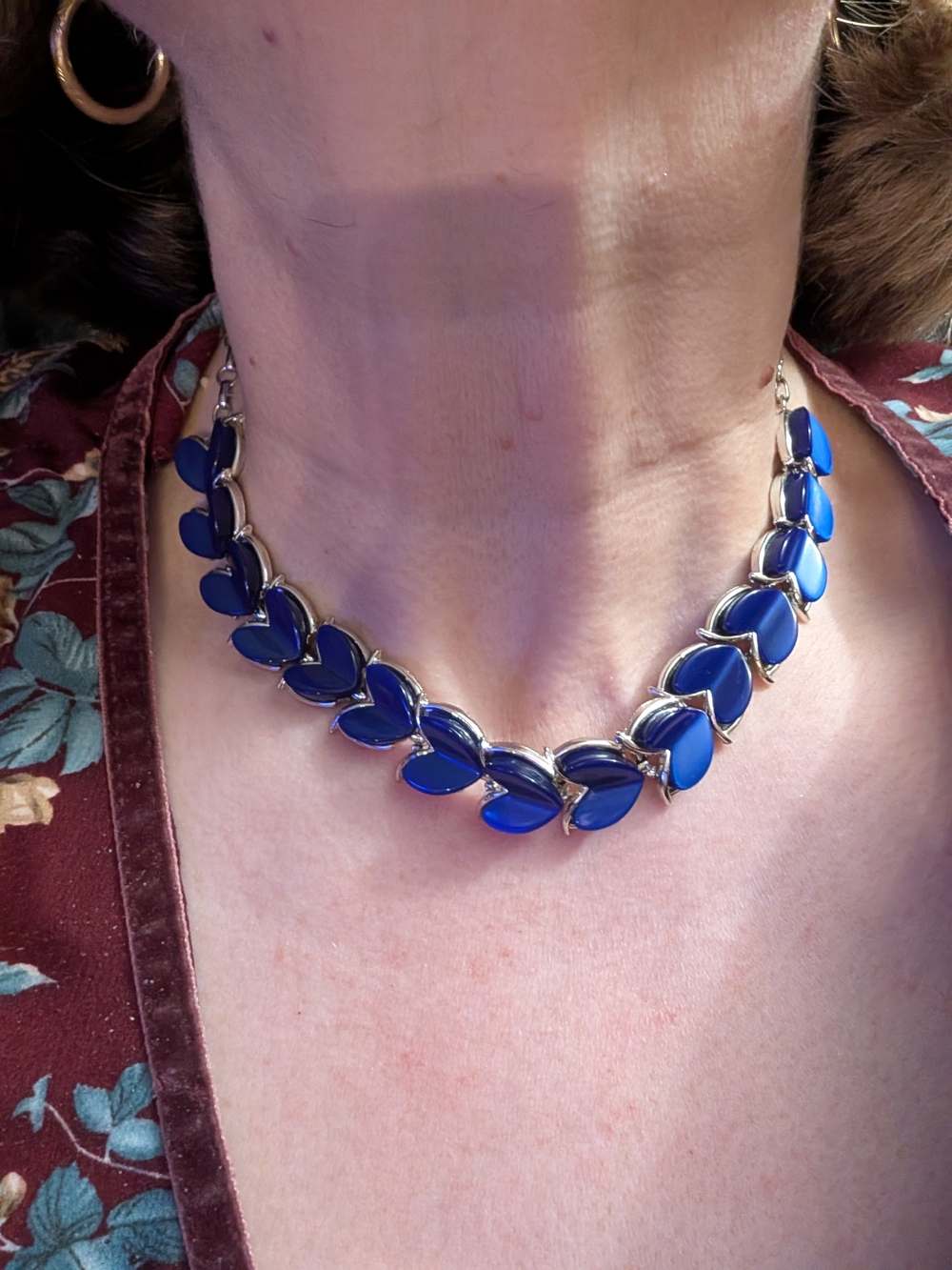Blue Thermostat Statement Necklace